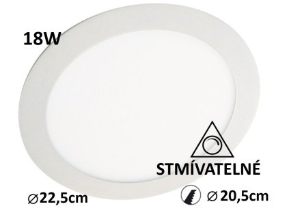 stmivatelny led panel vestavny kulaty 18W