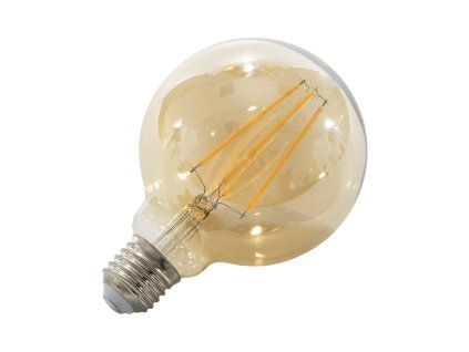 LED žárovka E27 EKF4W G95 FILAMENT kulatá TEPLÁ BÍLÁ