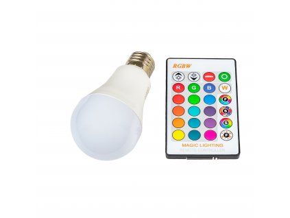 LED žárovka RGBW E27 5W 360° TEPLÁ BÍLÁ