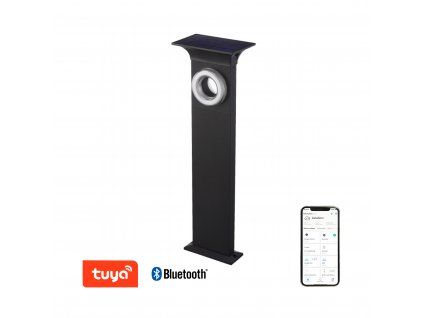 smart solární svítidlo ANEL , zahradní sloupek, CW/W+RGB IP54 Bluetooth TUYA Immax 07904L