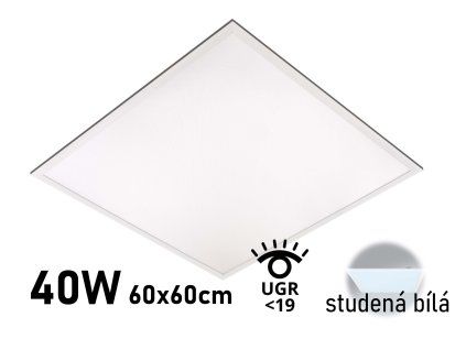 becklight led panel ugr 19 60x60cm studena bila 40W UGRB6060