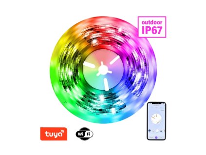 WiFi LED pásek ovládání mobilem 5m RGB CCT barevný stmívatelný IP67 TUYA Immax neo