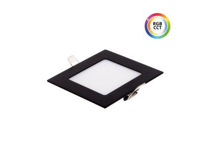 LED panel 24V 9W RGBCCT ČERNÝ čtverec 24HB9