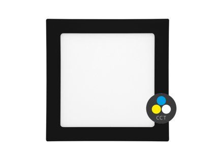 Černý VESTAVNÝ LED panel RAFA 12W čtverec 17x17cm CCT IP44/20 LED-WSQ-CCT/12W/CR