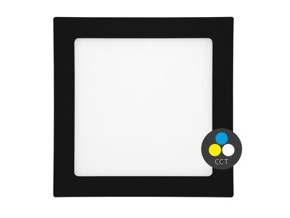 Černý VESTAVNÝ LED panel RAFA 8W čtverec 22,5x22,5cm CCT IP44/20 LED-WSQ-CCT/18W/CR