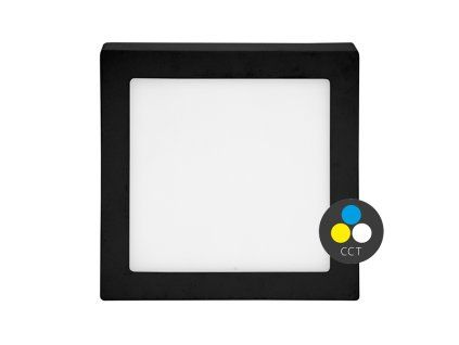 Černý LED panel na strop RAFA2 12W CCT 17x17cm přisazený čtverec LED-CSQ-CCT/12W/CR