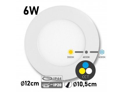 podhledov led panel kruh LED WSL CCT:6W:BI ecolite IP44