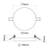 KZ24 LED panel 24W kulatý 175mm