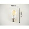 LED žárovka E27 8W FILAMENT TEPLÁ BÍLÁ