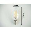 LED žárovka E14 4W FILAMENT TEPLÁ BÍLÁ