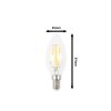 LED žárovka E14 DIMF4W FILAMENT C35 TEPLÁ BÍLA