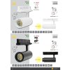 LED lištový reflektor 30w 3F 15° - 60° DENNÍ BÍLÁ ČERNÝ