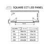 LED panel 24V 18W CCT stmívatelný ČERNÝ čtverec 24SB18