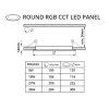 LED panel 24V 9W RGBCCT ČERNÝ kulatý 24KB9
