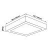 Černý stropní LED panel 24W BPS24 přisazený čtverec 30x30cm