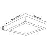 Černý stropní LED panel 6W BPS6 přisazený čtverec 120x120cm